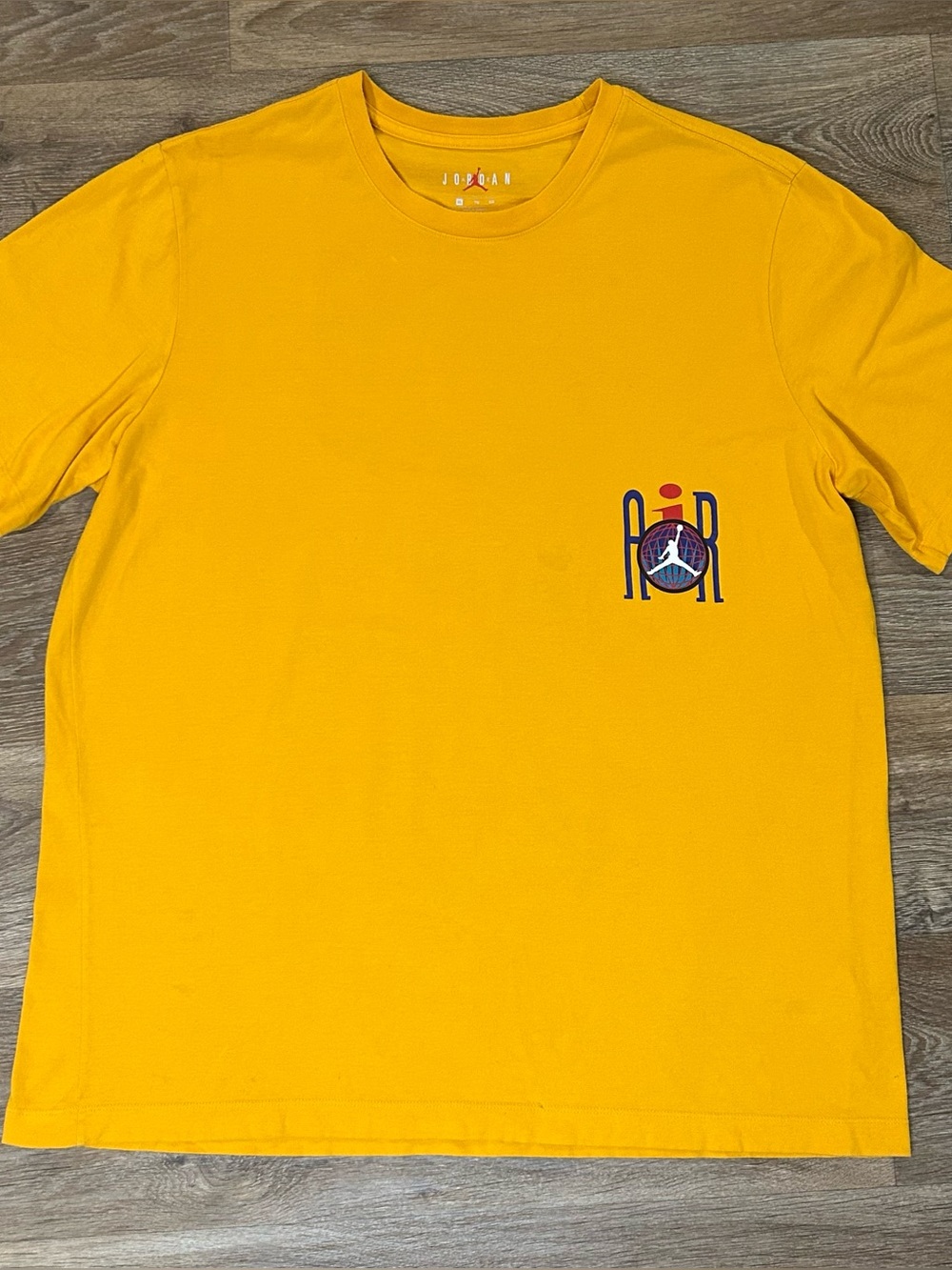 Air Jordan Retro T-Shirt - Mustard Yellow Vintage Style Graphic Tee - Mens Size